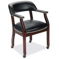 Officesource Lancaster Collection Guest Chair with Casters and Mahogany Frame 272VBK